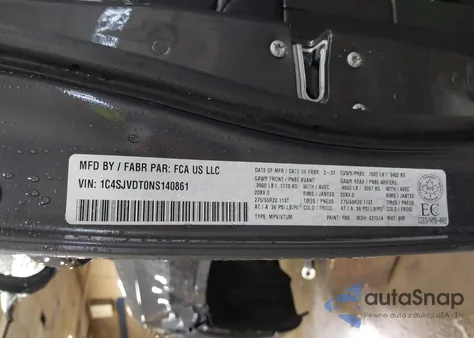 2022 Jeep Wagoneer Series Iii из США, поврежденный, VIN 1C4SJVDT0NS140861